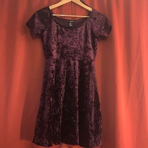 Forever21 burgundy velvet skater line dress.